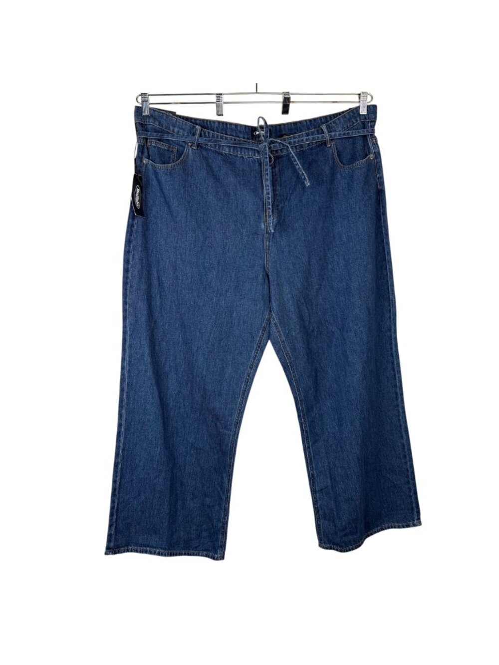 Buffalo Jeans Wide Leg Belted Tie Plus Size 22 Medium Wash Blue Denim Casual